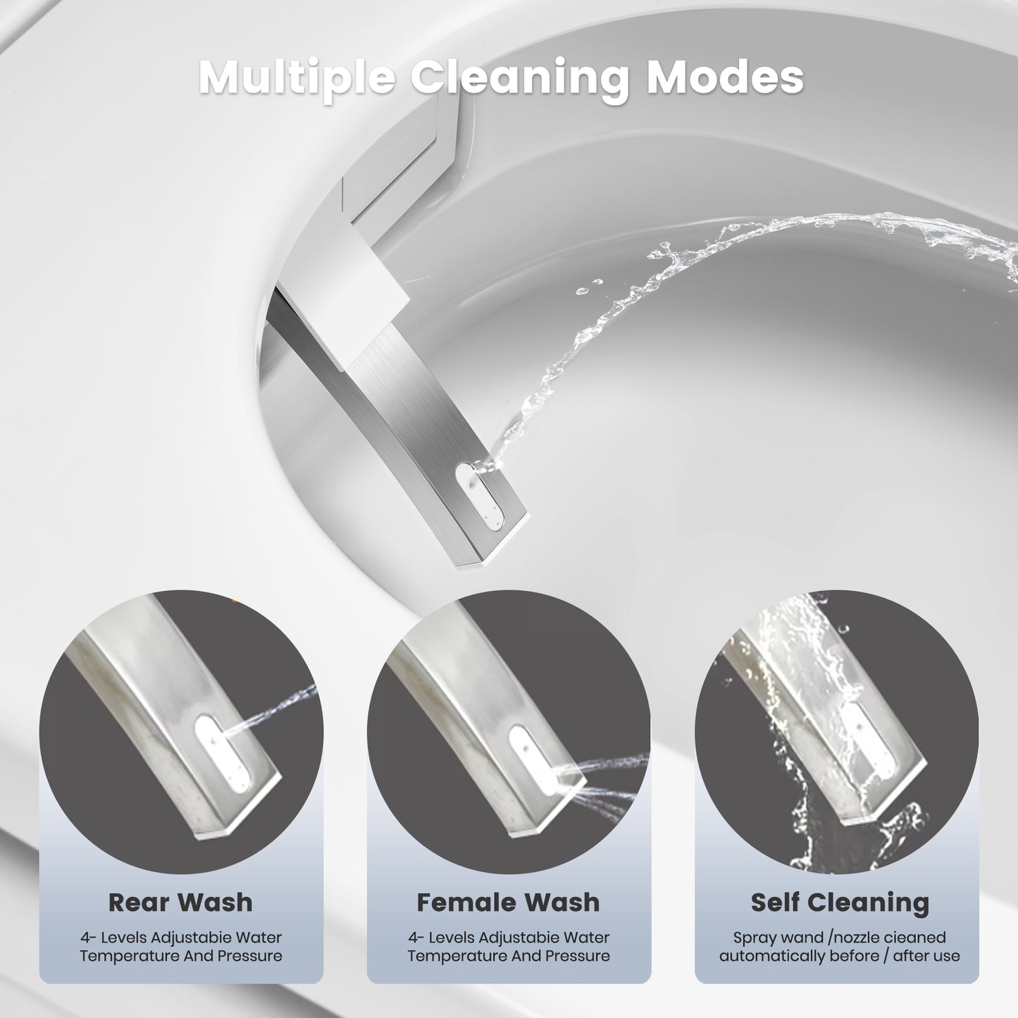 Awoco Smart Bidet Toilet, Smart Bidet with Toilet Built in, Heated Seat, Auto Open & Close Lid Seat, Foot Sensor Operation, Auto Flush, Warm Water & Dryer, Remote Control, LED Display