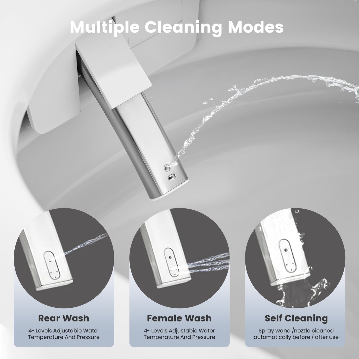 Awoco Smart Toilet with Bidet, Smart Bidet Toilet with Heated Seat, Auto Open Close, Foot Sensor, Auto Flush, Warm Water & Dryer, Remote Control, Digital Display, One Piece Toilet with Tank