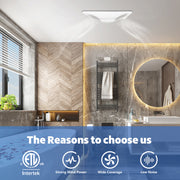 Awoco Bathroom Exhaust Fan 150 LED, Powerful CFM, Ultra-Quiet Sone, Bathroom Ceiling Fan with duct size variation, ETL Certified Ventilation Fan