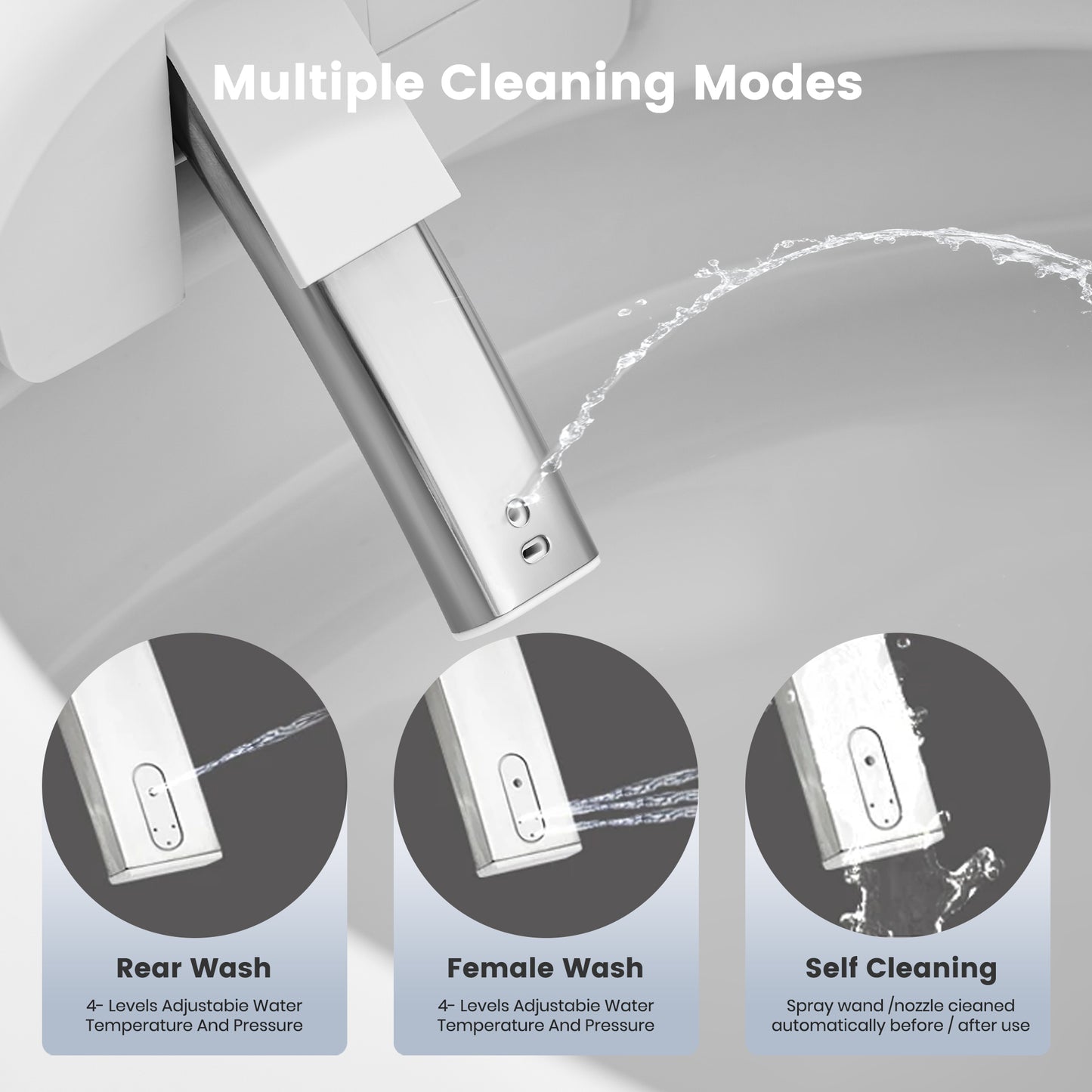 Awoco Smart Toilet with Bidet, One Piece Bidet Toilet with Heated Seat, Auto Open & Close Lid, Foot Sensor Flush, Warm Water Wash & Dryer, Wireless Remote, LED Display