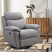 Dormily Recliner Chair for Adults, Ergonomic 270 Degree Swivel Power Recliner, Adjustable Modern Swivel Chair with Thick Seat Cushion and Backrest for Living Room, Bedroom, Nursery (Light Grey)