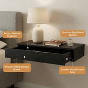 Hidden Storage RFID Lock Concealment Floating Shelf Wooden Secret Drawer Night Stand
