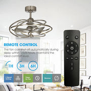 27" Bucholz Industrial Ceiling Fan - Brushed Nickel, DC Motor, Reversible