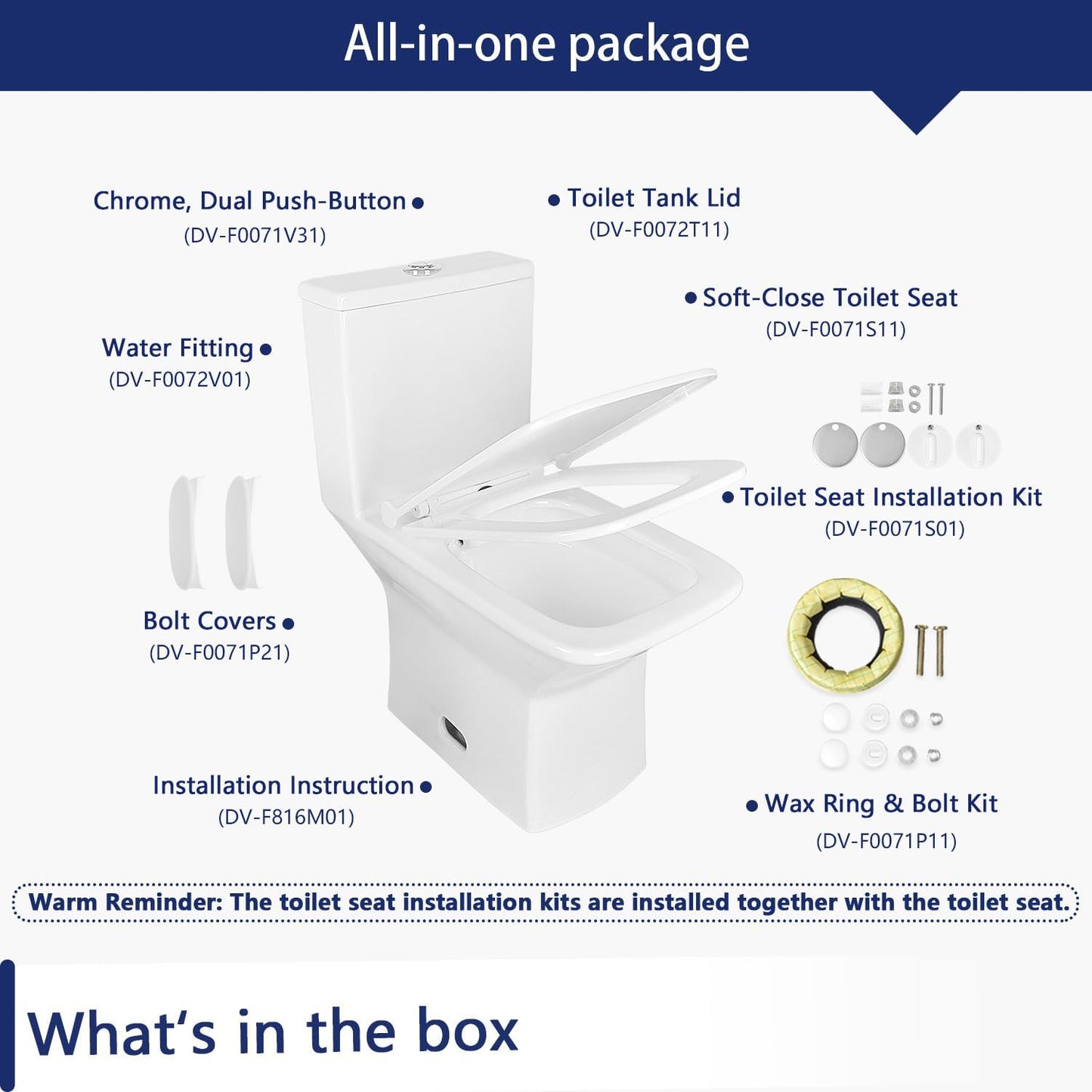 Tankless Smart Bidet Toilet - Auto Flush, Foot Sensor, Heated Seat, Warm Water & Air Dryer