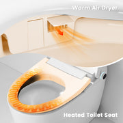 Awoco Smart Toilet with Bidet, Smart Bidet Toilet with Heated Seat, Auto Open Close, Foot Sensor, Auto Flush, Warm Water & Dryer, Remote Control, Digital Display, One Piece Toilet with Tank