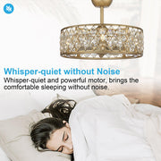 25" Crystal Fandelier - Modern Chandelier Ceiling Fan with LED Light & Remote