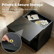 Dormily Hidden Storage Drawer Nightstand Bedside Table, Matte Black