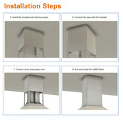 RH-IS-H BBQ Outdoor Range Hood - Island Mount - 16 Gauge - 2000 CFM