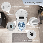 Awoco Smart Toilet with Bidet, One Piece Bidet Toilet with Heated Seat, Auto Open & Close Lid, Foot Sensor Flush, Warm Water Wash & Dryer, Wireless Remote, LED Display