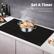 Awoco Induction Cooktop, built in Induction Stove Top, Electric Cooktop with Multiple Boost Burners with 9 power level, Residual Heat Indicator, Child Safety Lock, 220-240V with hard wire