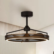 27" Jarpur Industrial Ceiling Fan - LED Lighting, Remote Control, Downrod Mount