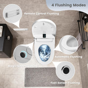 Awoco Smart Toilet with Bidet, Smart Bidet Toilet with Heated Seat, Auto Open Close, Foot Sensor, Auto Flush, Warm Water & Dryer, Remote Control, Digital Display, One Piece Toilet with Tank