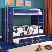 Dormily Twin Over Twin Metal Bunk Bed with Trundle, Twin Size Metal Bunk Beds Frame with Ladder Convertible Bunk Bed with Safety Guard Rails, 3 in 1 Bunk Beds No Box Spring Needed