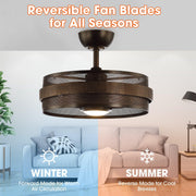 21" Nilgiri Industrial Ceiling Fan - DC Motor, LED Light, Remote, Reversible