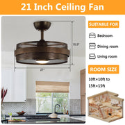 21" Nilgiri Industrial Ceiling Fan - DC Motor, LED Light, Remote, Reversible