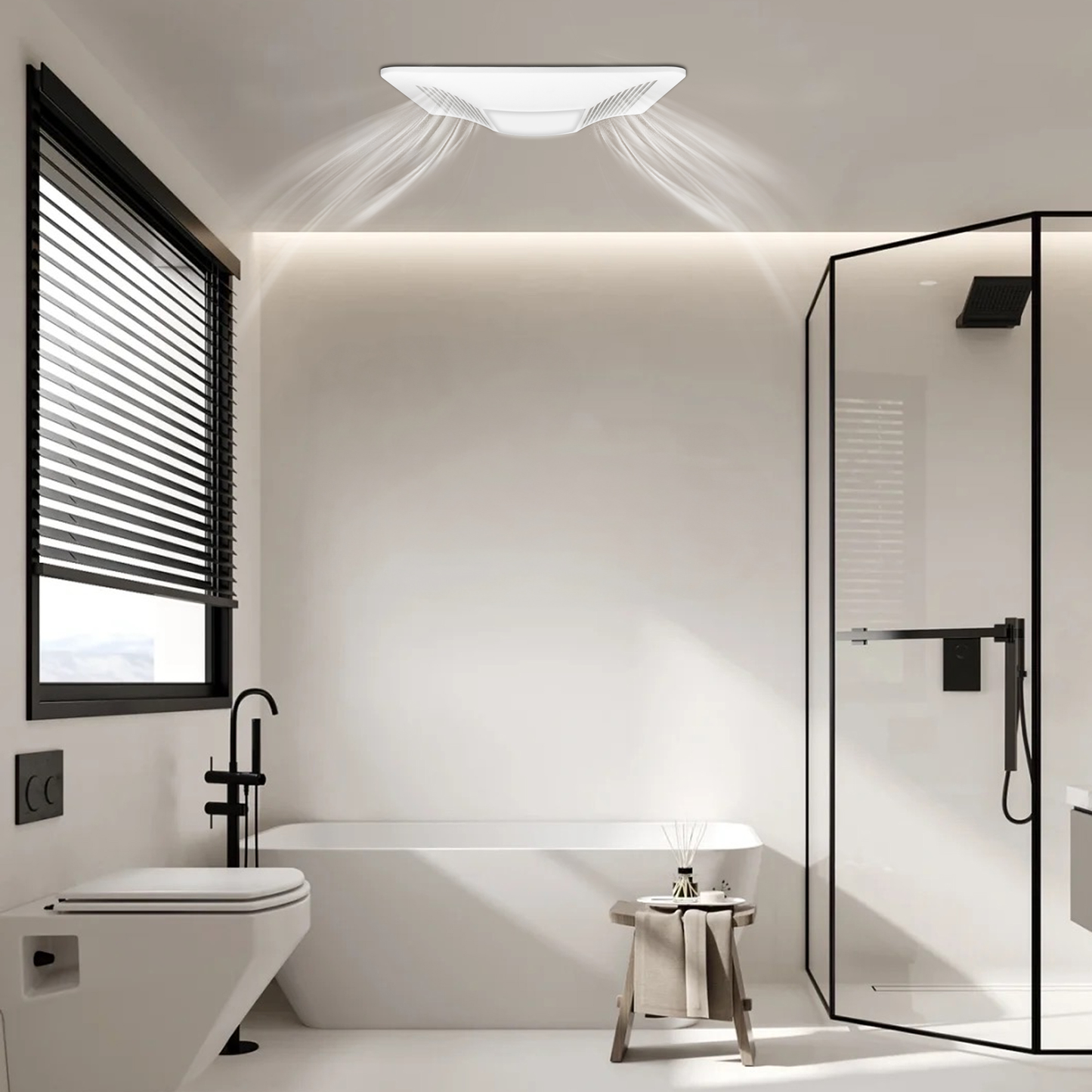 Awoco Bathroom Exhaust Fan 90 LED, Powerful CFM, Ultra-Quiet Sone, Bathroom Ceiling Fan with duct size variation, ETL Certified Ventilation Fan