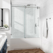 COZY 54" x 60" Frameless Sliding Tub Shower Door | 3/8" Tempered Glass