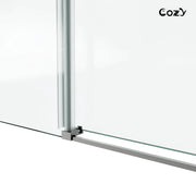COZY 60" x 66" Frameless Sliding Shower Door | 3/8" Tempered Glass