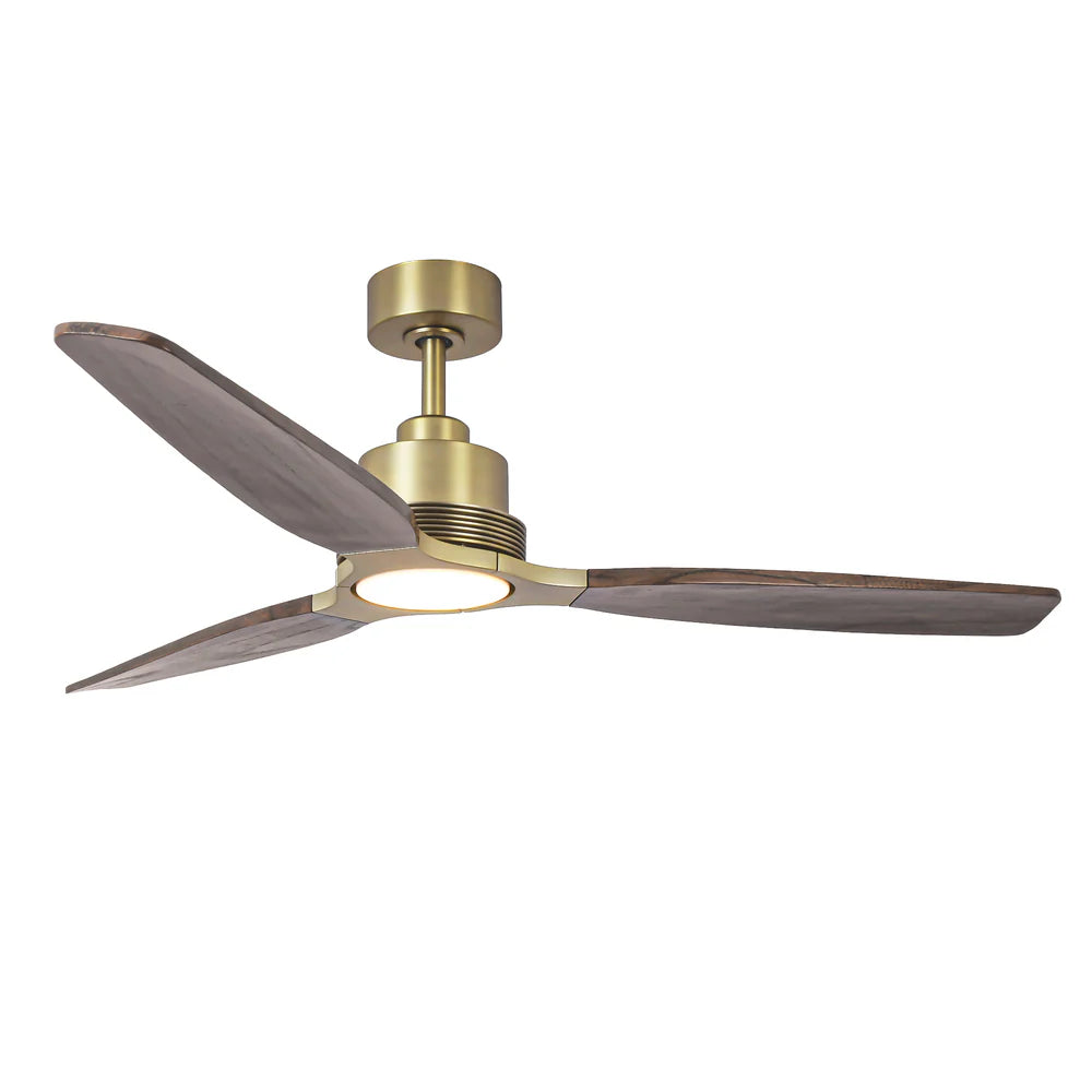 56" Perimost Louise Ceiling Fan - Solid Wood Blades, Remote Ready