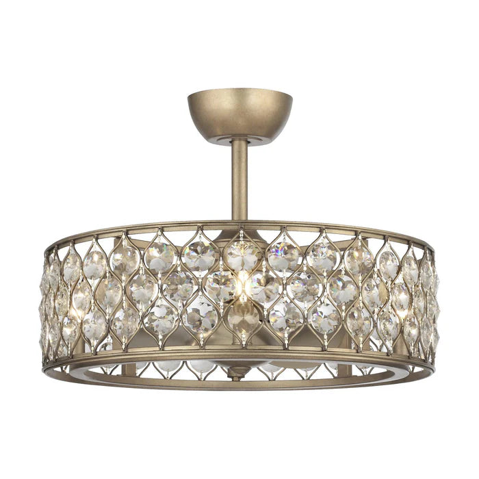 25" Crystal Fandelier - Modern Chandelier Ceiling Fan with LED Light & Remote