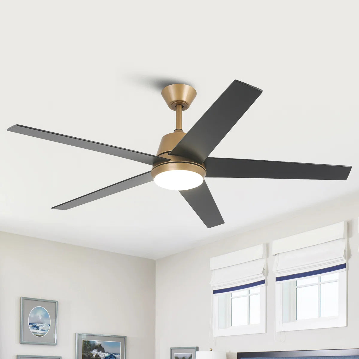 52" Vaczon Otis LED Ceiling Fan - App & Remote Control, Downrod Mount