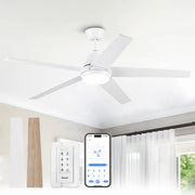52" Vaczon Otis LED Ceiling Fan - App & Remote Control, Downrod Mount