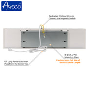 Awoco FM12 Slimline 2 Speeds Air Curtain, CE Certified 120V Unheated with an Easy-Install Magnetic Switch