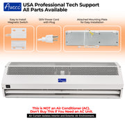 Awoco FM15-M Super Power 2 Speeds Indoor Air Curtain, UL Certified 120V Unheated with an Easy-Install Magnetic Switch