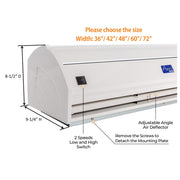 Awoco FM35-M Elegant 2 Speeds Air Curtain, UL Certified 120V Unheated with an Easy-Install Magnetic Switch