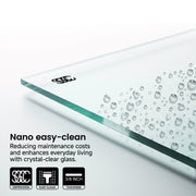 Frameless Shower Door, 54“ x 66" H Sliding Glass Shower Door, 3/8" Thick Tempered Clear Glass Shower Door with Easy Clean & Explosion-Proof Film, Matte Black Stainless Steel Hardware