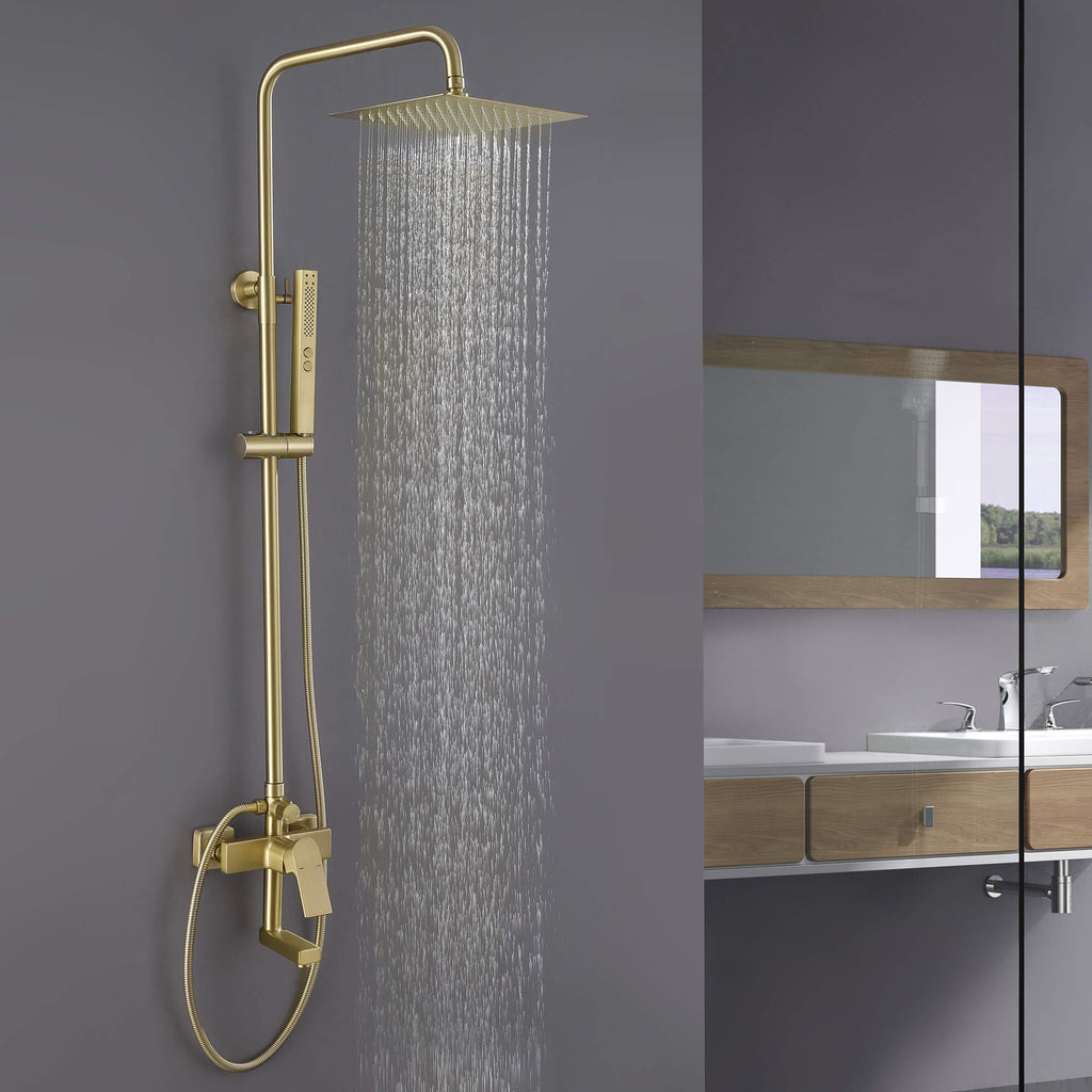 Rbrohant 3-Function Rain Shower Faucet System with Tub Spout
