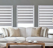 B&M Zebra Shades - Linear & Modern Design, Cordless / Smart Control, UV Protection, Perfect for Home & Office