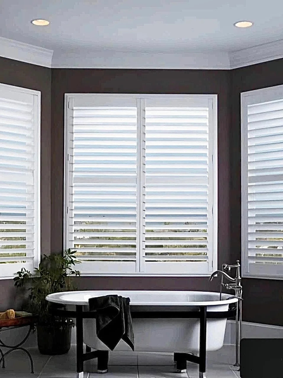 B&M Wood Shutters - Solid Wood Interior, Adjustable Louvers, Noice Reduction, Perfect for Living Rooms, Offices, Dining Spaces
