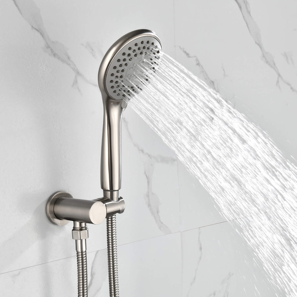 Rbrohant 10" Rain Shower System - Pressure Balance Valve, Handheld Combo, CEC Compliant, cUPC Certified