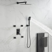 Rbrohant Shower System with Handheld, 4-Body Jets & Rain Shower - cUPC Pressure Balance Valve, CEC Certified, Lifetime Warranty