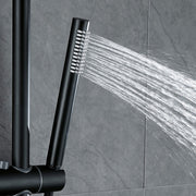 Rbrohant 3-Function Black Rain Shower System - High Pressure Rainfall Head, Handheld & Tub Spout, CEC Compliant