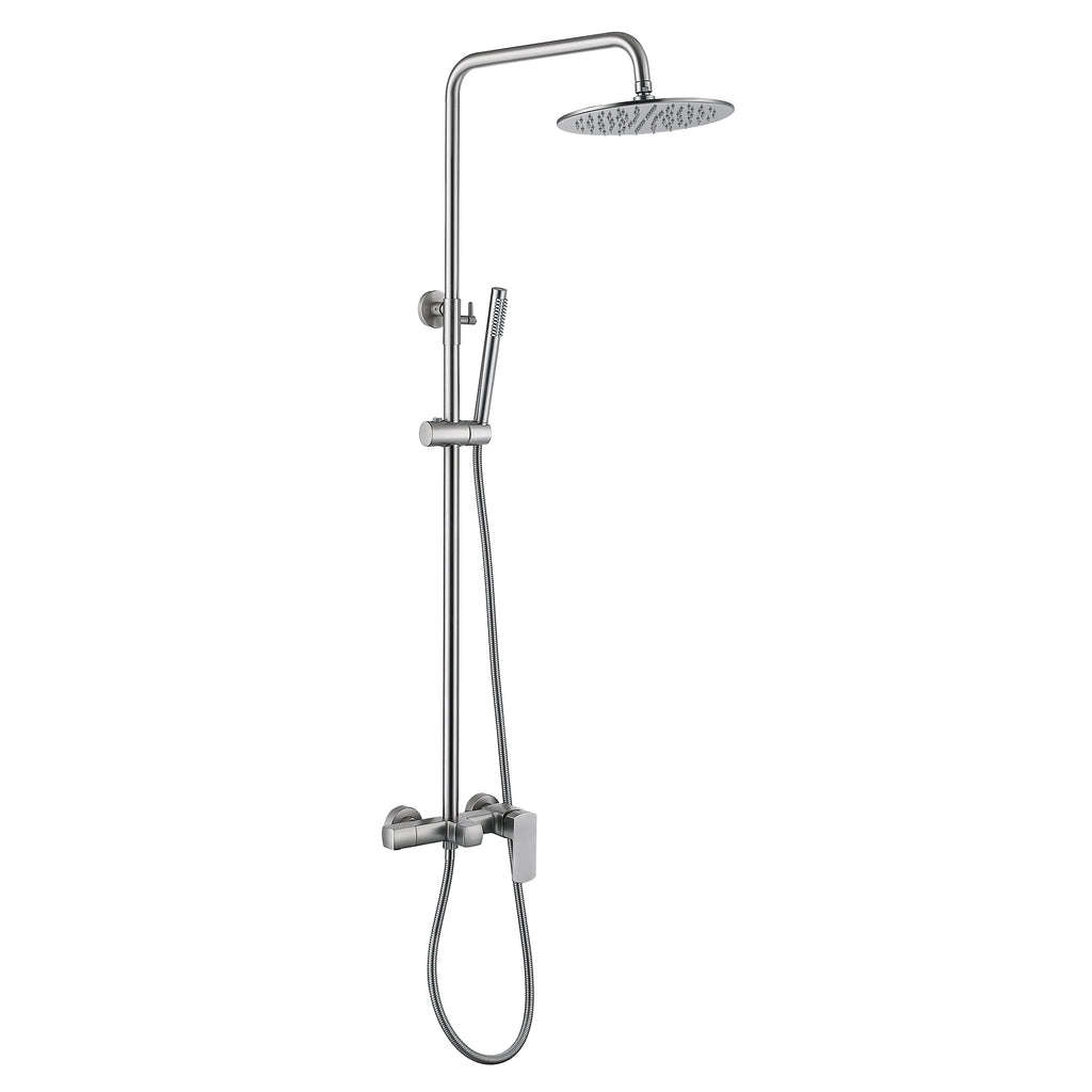 Rbrohant 3-Function Black Rain Shower System - High Pressure Rainfall Head, Handheld & Tub Spout, CEC Compliant