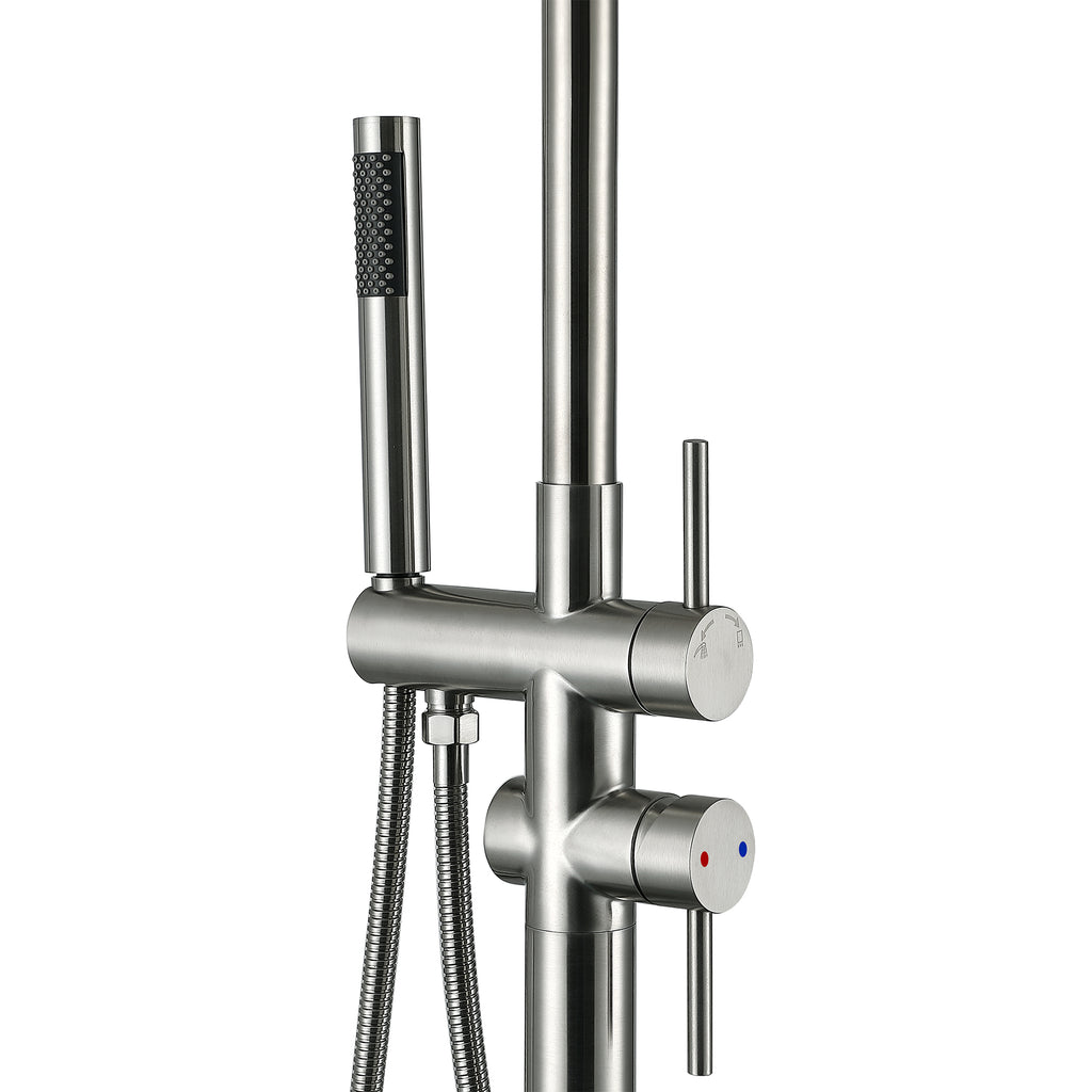 Rbrohant JK0317 不锈钢户外淋浴器 可调节高度独立式淋浴器带花洒和手持喷头
