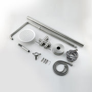 Rbrohant JK0317 不锈钢户外淋浴器 可调节高度独立式淋浴器带花洒和手持喷头