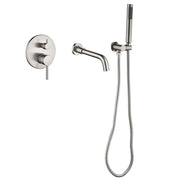 Rbrohant Wall-Mounted Tub Filler with Shower Wand for Modern Bathroom Wall Installation