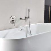 Rbrohant Wall-Mounted Tub Filler with Shower Wand for Modern Bathroom Wall Installation