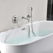 Rbrohant Wall-Mounted Tub Filler with Shower Wand for Modern Bathroom Wall Installation