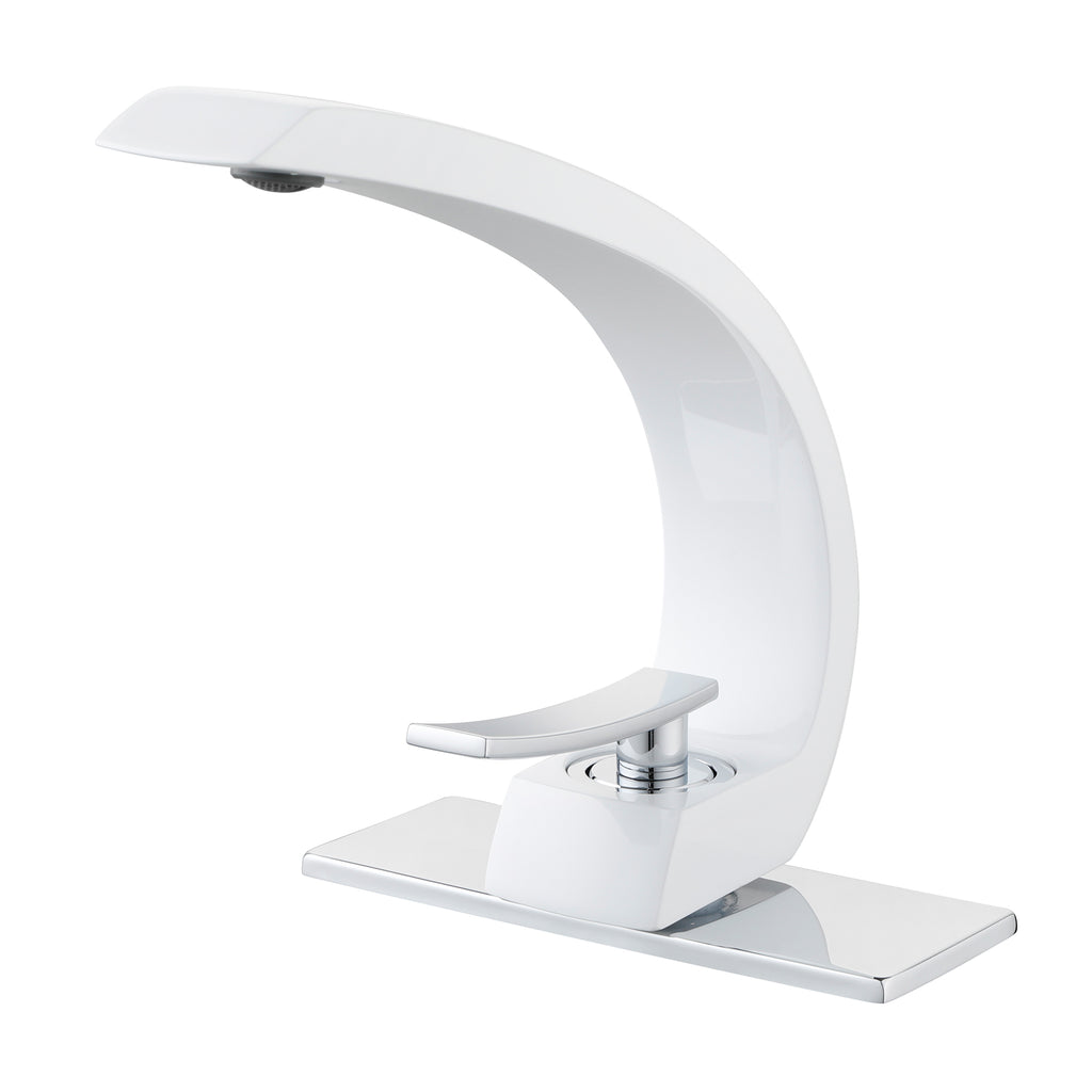 Rbrohant Modern Bathroom Faucet - C-Shape Design, Single Handle, CEC Compliant, cUPC Certified