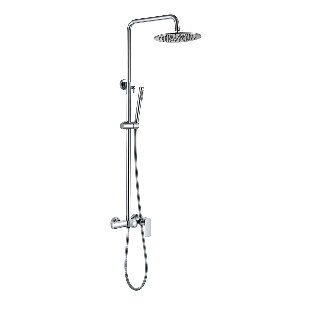 Rbrohant 3-Function Black Rain Shower System - High Pressure Rainfall Head, Handheld & Tub Spout, CEC Compliant