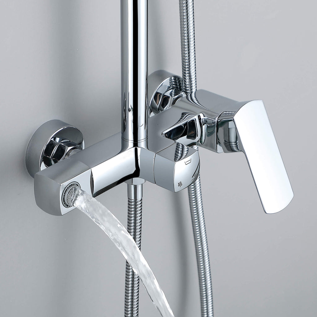 Rbrohant 3-Function Black Rain Shower System - High Pressure Rainfall Head, Handheld & Tub Spout, CEC Compliant