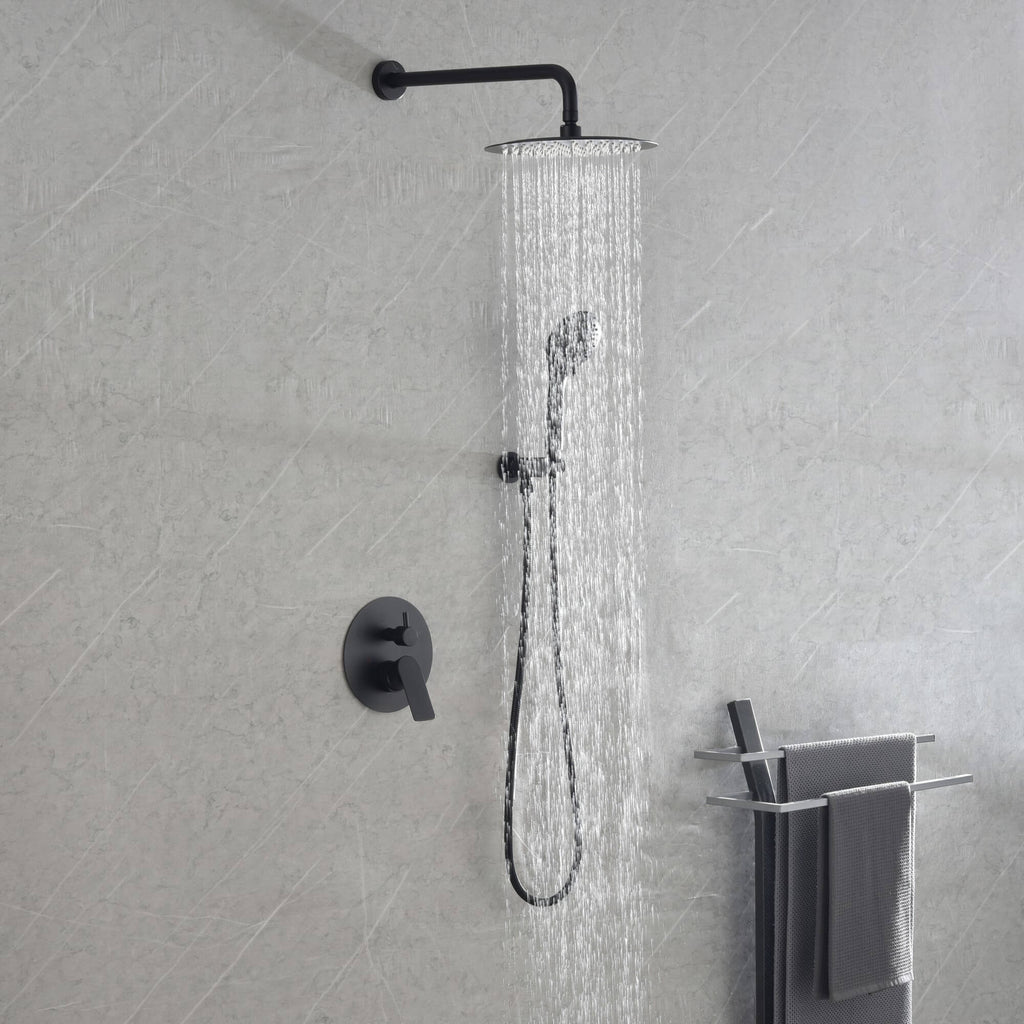 Rbrohant 10" Rain Shower System - Pressure Balance Valve, Handheld Combo, CEC Compliant, cUPC Certified