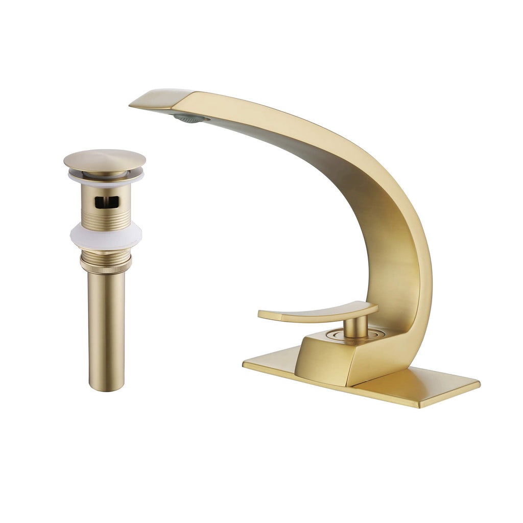 Rbrohant Modern Bathroom Faucet - C-Shape Design, Single Handle, CEC Compliant, cUPC Certified