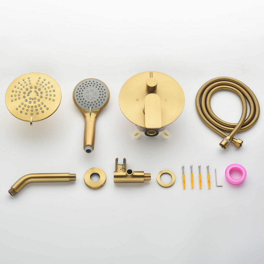 Rbrohant 5-Function Rain Shower Faucet Set - Rainfall & Handheld Combo, Complete Shower System