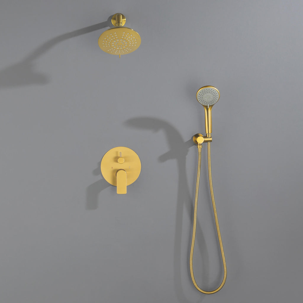 Rbrohant 5-Function Rain Shower System with Pressure Balance Valve - Complete Set, Solid Brass, CEC Certified, cUPC, 1.8 GPM