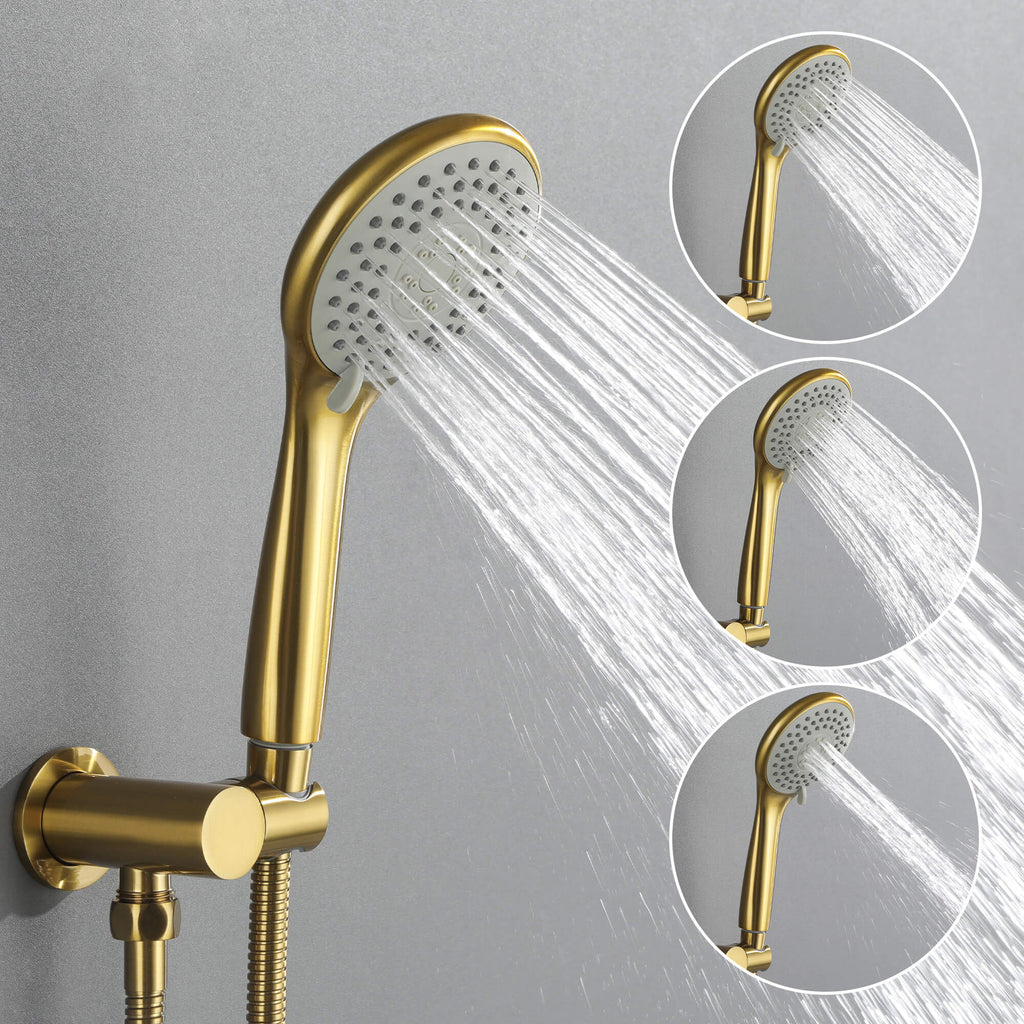 Rbrohant 5-Function Rain Shower Faucet Set - Rainfall & Handheld Combo, Complete Shower System